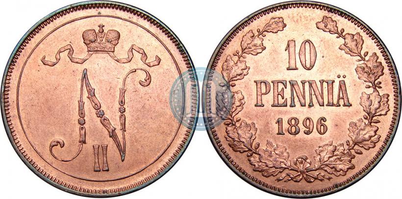 Фото 10 пенни 1896 года  