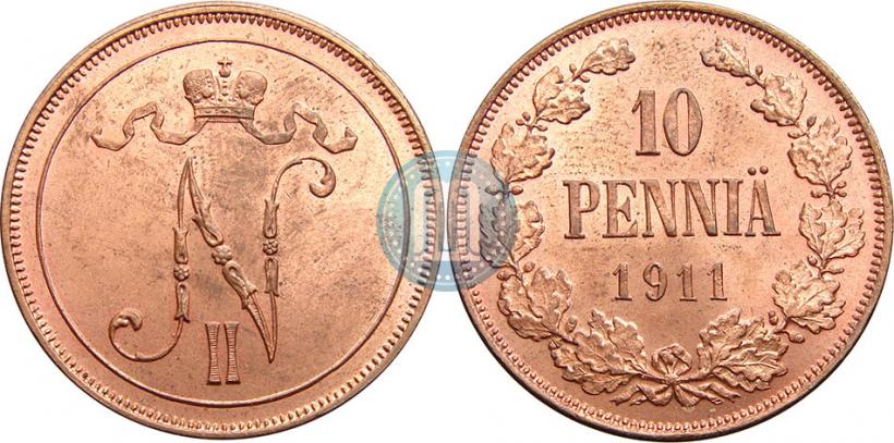 Фото 10 пенни 1911 года  