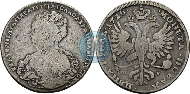 Picture 1 rouble 1726 year СПБ "Petersburg type, portrait turned to the left"