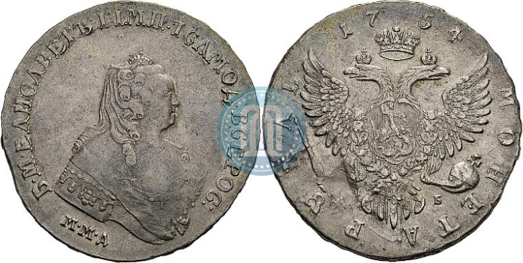 Фото 1 рубль 1754 года ММД-МБ 