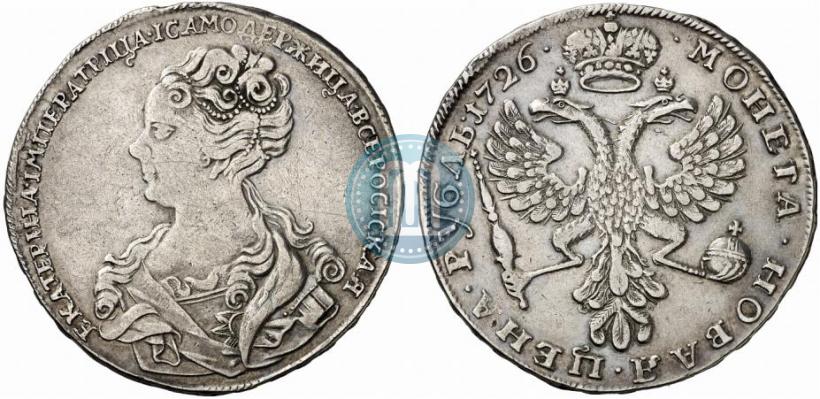 Picture 1 rouble 1726 year  "Moscow type, portrait turned to the left"