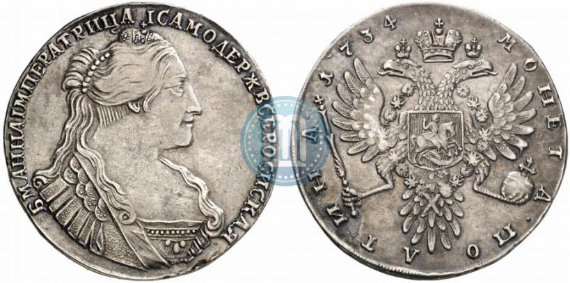 Picture Poltina 1734 year  "Type of 1735"