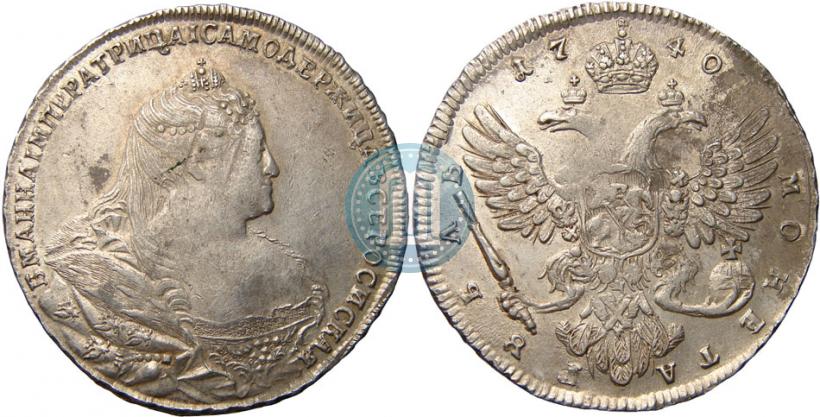 Фото 1 рубль 1740 года  "Московский тип"