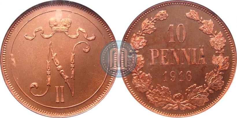 Фото 10 пенни 1916 года  