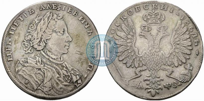 Picture 1 rouble 1707 year Н "Portrait by G. Gaupt"