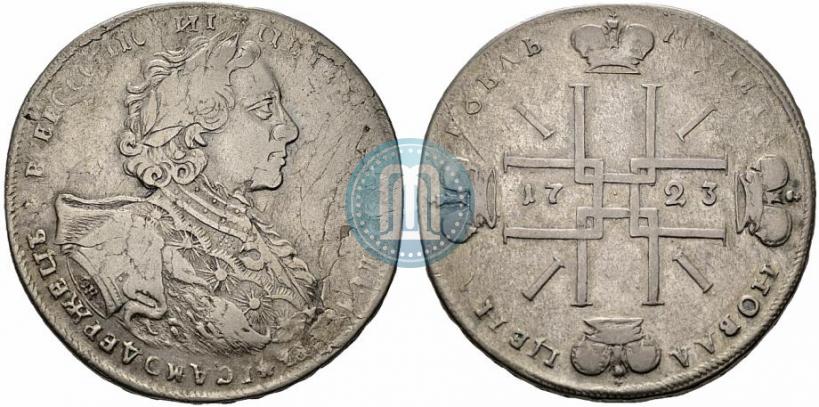Фото 1 рубль 1723 года OK "Портрет в горностаевой мантии"