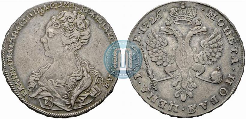 Picture 1 rouble 1726 year  "Moscow type, portrait turned to the left"