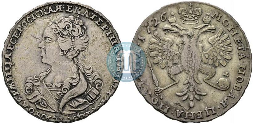 Фото Полтина 1726 года  "Московский тип, портрет влево"