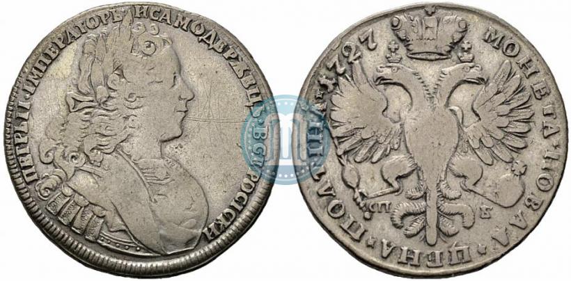 Фото Полтина 1727 года СПБ "Петербургский тип"
