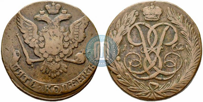 Picture 5 kopecks 1762 year  