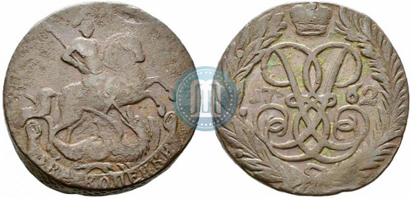 Picture 2 kopecks 1762 year  