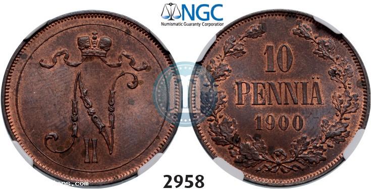 Picture 10 pennia 1900 year  