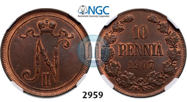 Picture 10 pennia 1907 year  