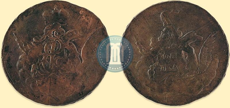 Picture 1 kopeck 1755 year  