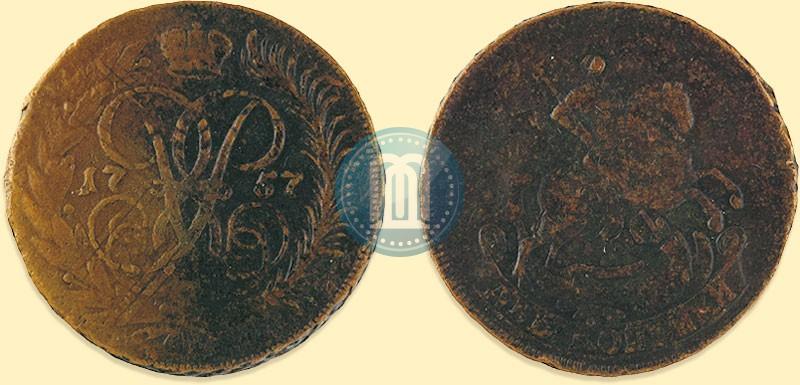 Фото 2 копейки 1758 года  "Номинал под Св. Георгием"