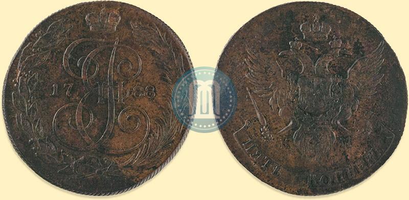 Фото 5 копеек 1788 года КМ 