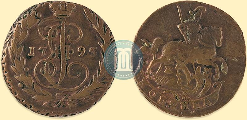 Picture 1 kopeck 1795 year ЕМ 