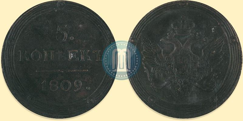 Picture 5 kopecks 1809 year КМ 