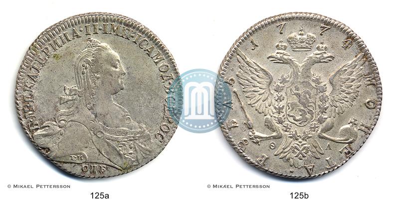 Фото 1 рубль 1774 года СПБ-ФЛ 