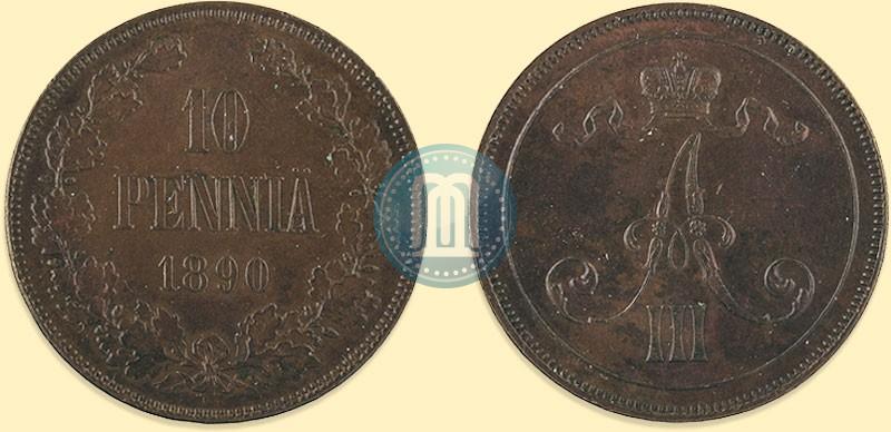 Picture 10 pennia 1890 year  