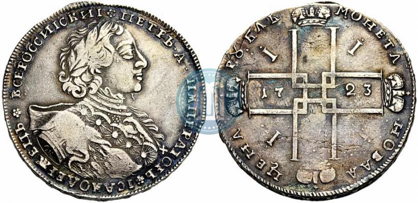 Фото 1 рубль 1723 года OK "Портрет в горностаевой мантии"
