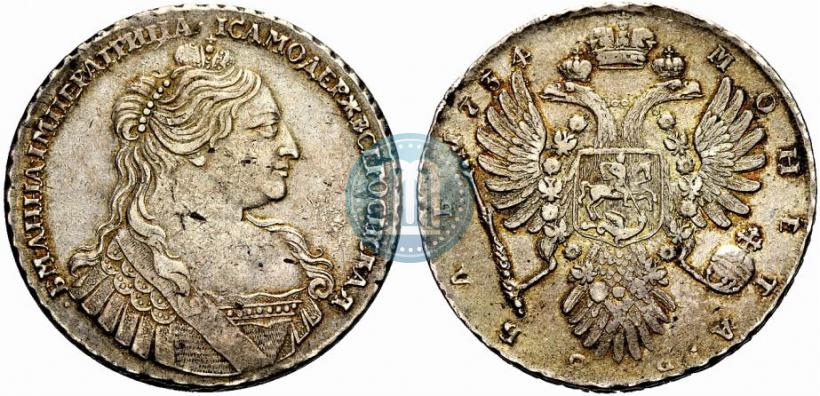 Фото 1 рубль 1734 года  "Тип 1735 года"