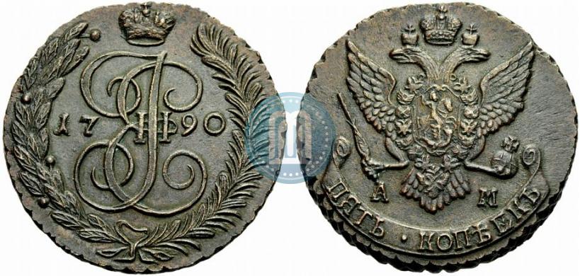 Picture 5 kopecks 1790 year АМ 