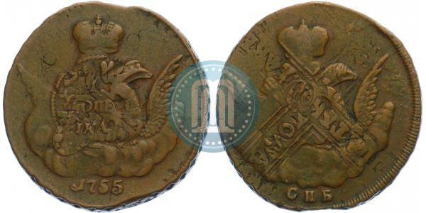 Picture 1 kopeck 1755 year СПБ 