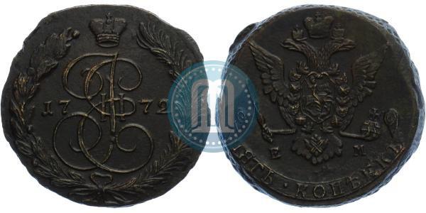 Picture 5 kopecks 1772 year ЕМ 