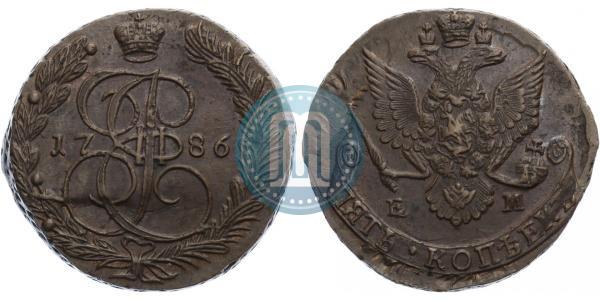 Picture 5 kopecks 1786 year ЕМ 