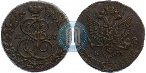 Фото 5 копеек 1787 года КМ 