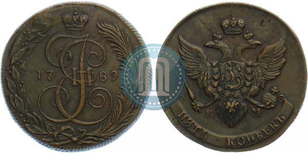 Фото 5 копеек 1789 года КМ 