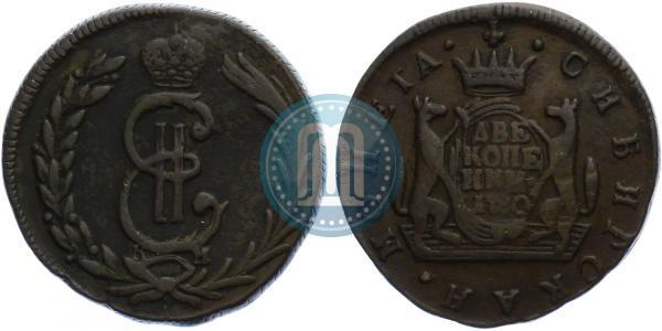 Фото 2 копейки 1780 года КМ 