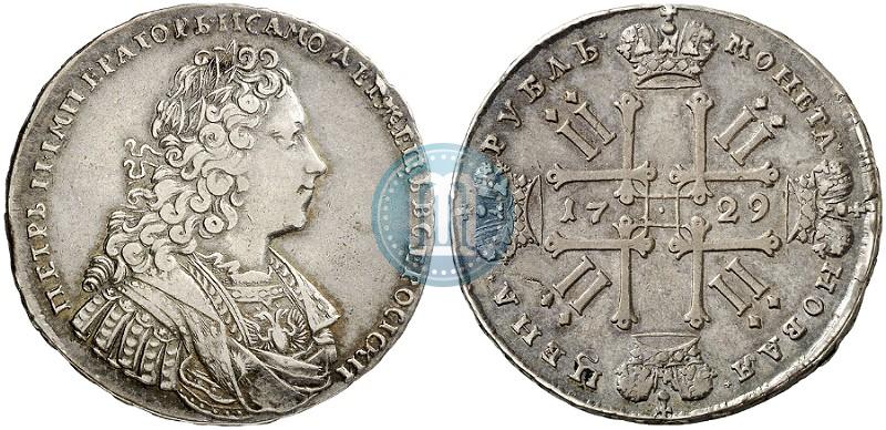 Фото 1 рубль 1729 года  "Тип 1728"