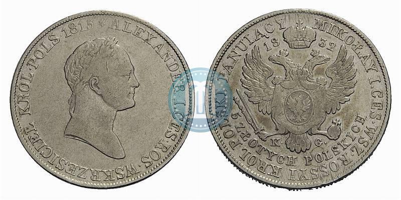 Picture 5 złotych 1832 year KG 