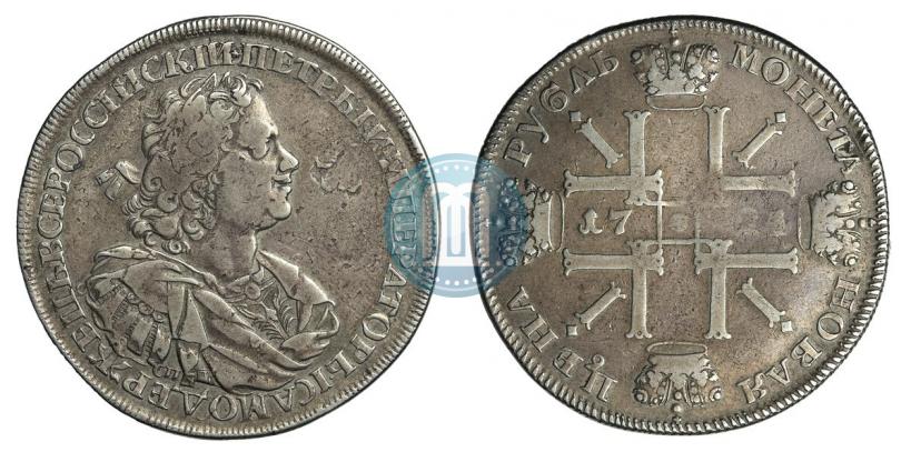 Фото 1 рубль 1725 года СПБ "Солнечный, в наплечниках"