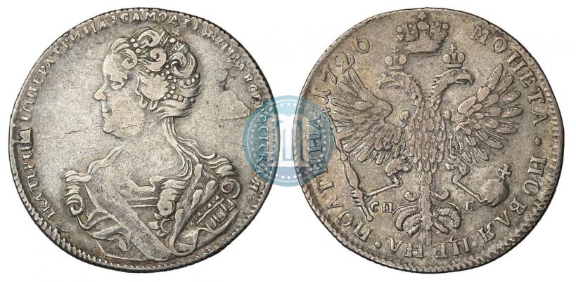 Picture Poltina 1726 year СПБ "Petersburg type, portrait turned to the left"