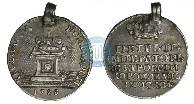 Picture Token Coin 1728 year  "Coronation of the Emperor Peter II"