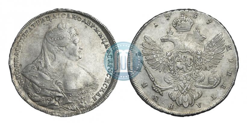 Picture 1 rouble 1737 year  "Moscow type"