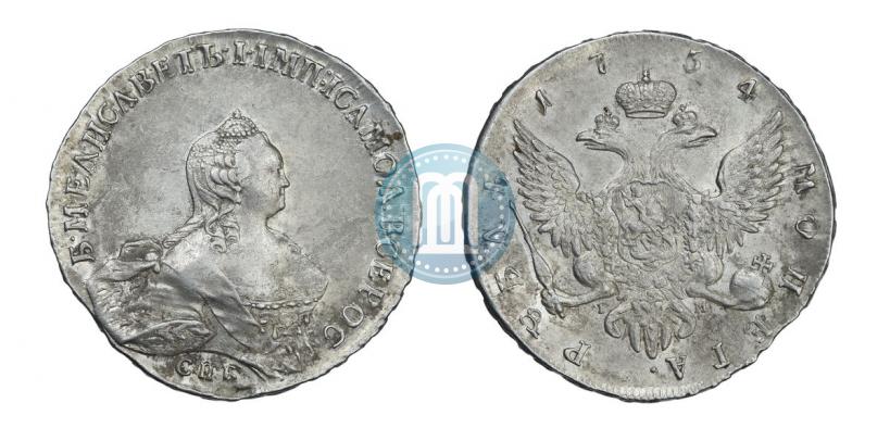 Picture 1 rouble 1754 year СПБ-IМ "Portrait by Benjamin Scott"