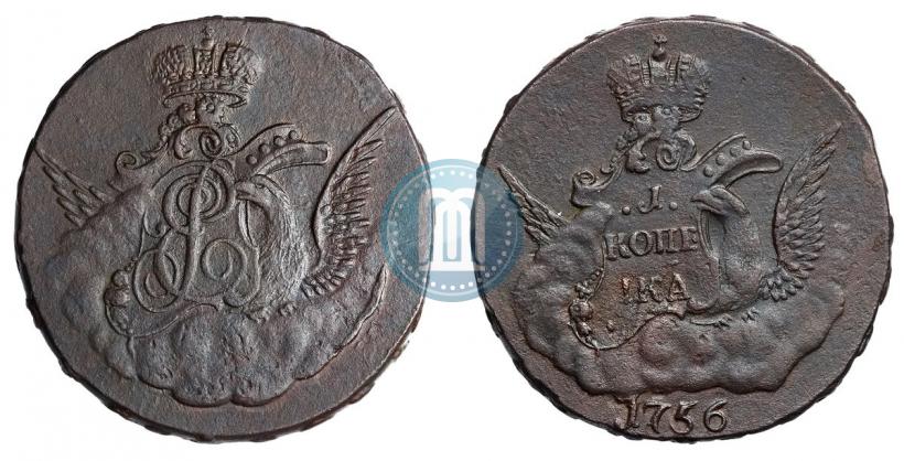 Фото 1 копейка 1756 года  