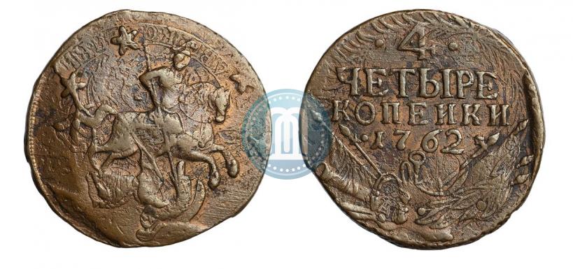 Picture 4 kopecks 1762 year  