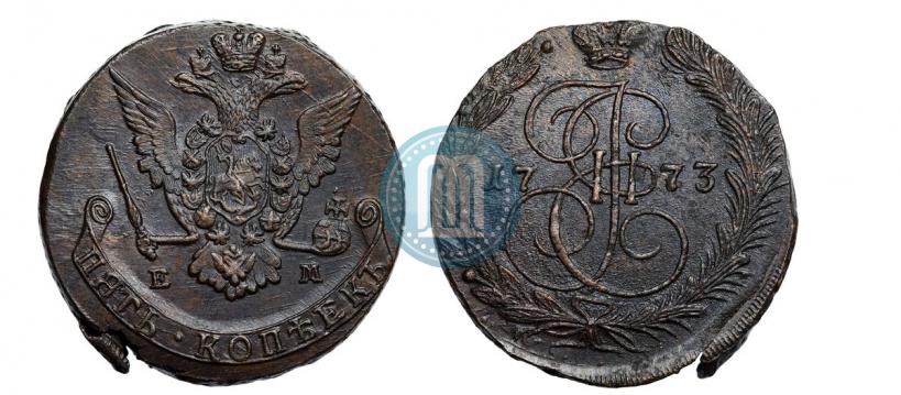 Picture 5 kopecks 1773 year ЕМ 