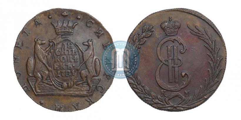 Picture 10 kopecks 1781 year КМ 
