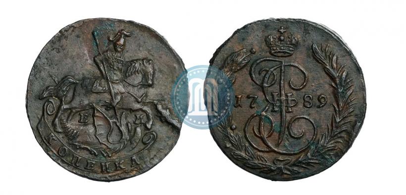 Picture 1 kopeck 1789 year ЕМ 