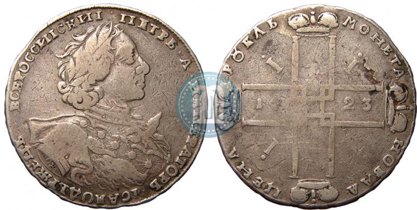 Фото 1 рубль 1723 года OK "Портрет в горностаевой мантии"