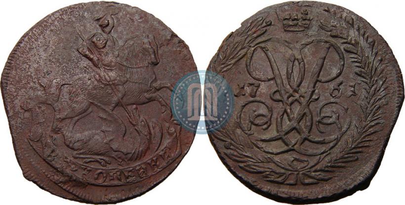 Picture 2 kopecks 1761 year  "Nominal under St. George"