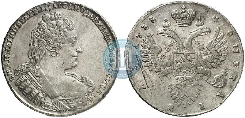 Фото 1 рубль 1733 года  