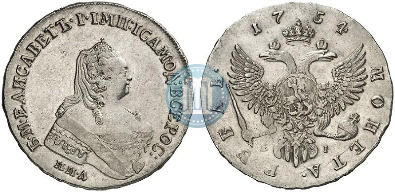 Picture 1 rouble 1754 year ММД-ЕI 