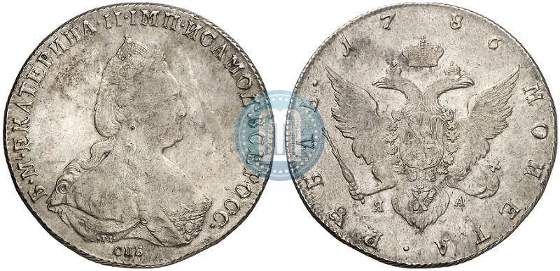 Picture 1 rouble 1786 year СПБ-ЯА 